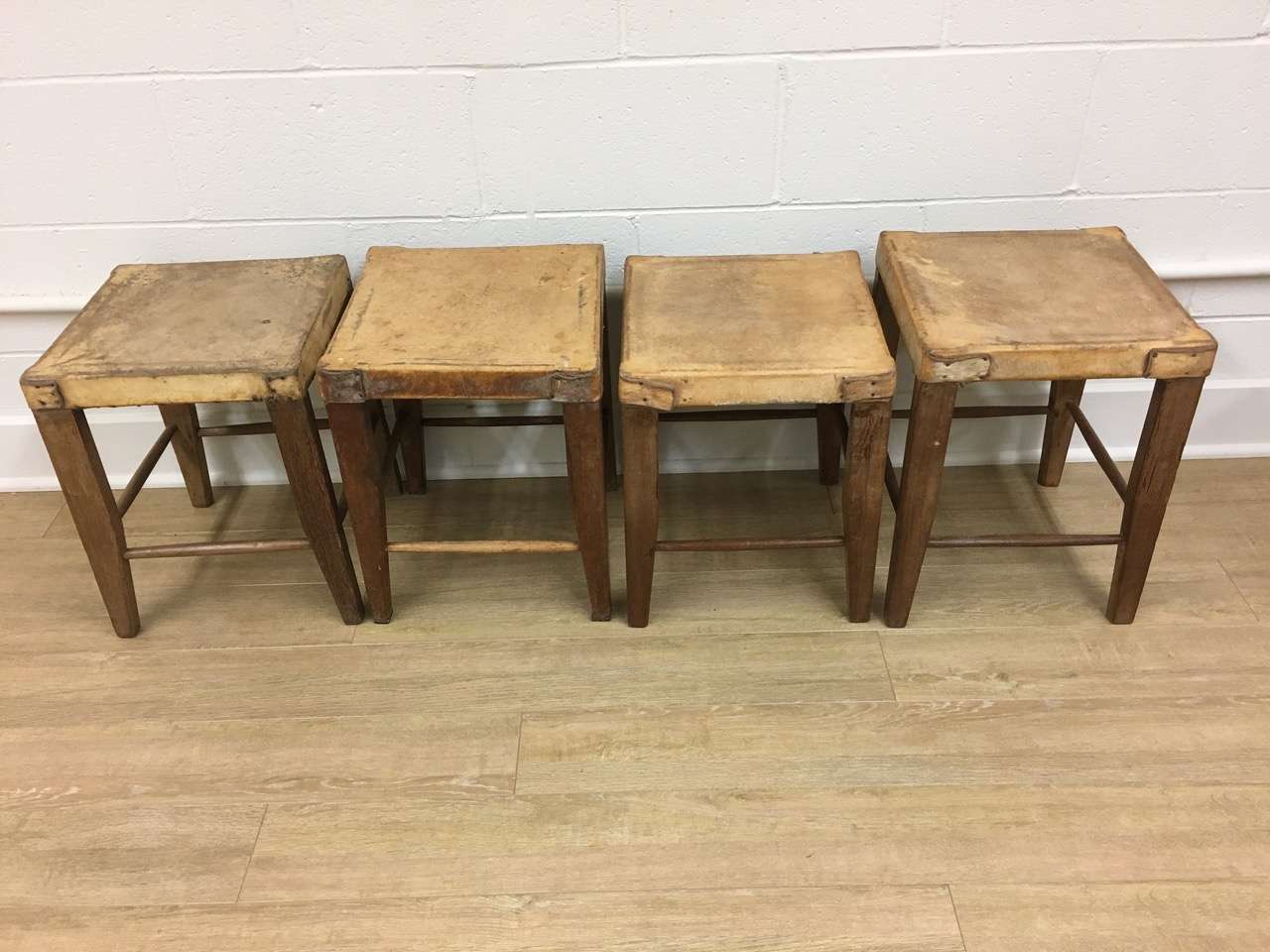 Antique leather stools