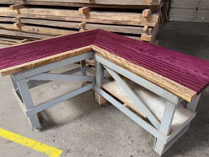 Figured PURPLE HEART L desk in matte oil