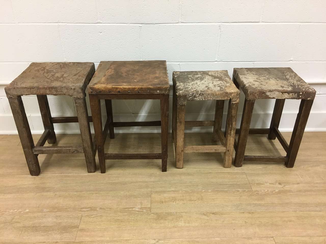 Antique leather stools