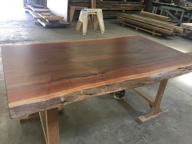 Ipe live edge slab with finish