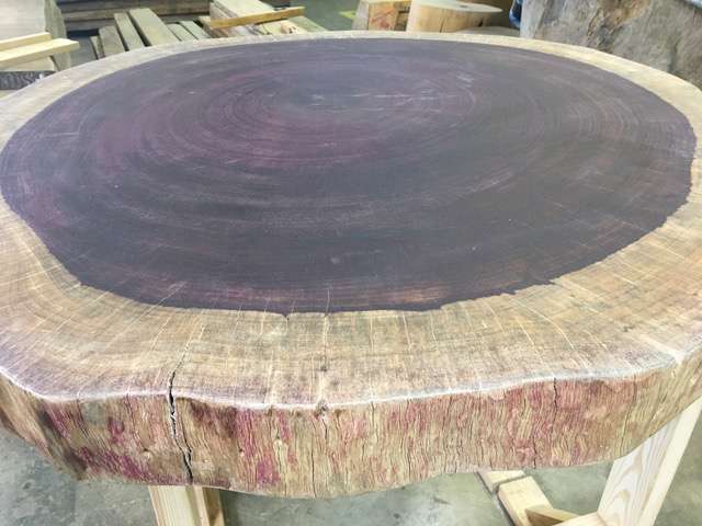 Purple Heart end grain slab