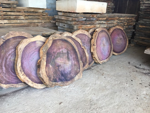 Purple Heart end grain slabs