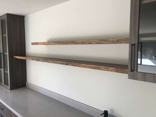 SUCUPIRA live edge floating shelves