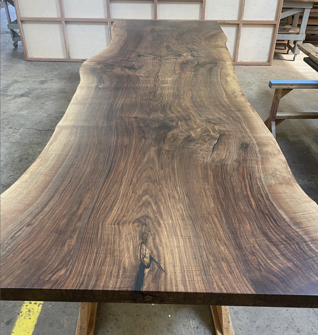 Big Oregon Walnut slab in matte oil